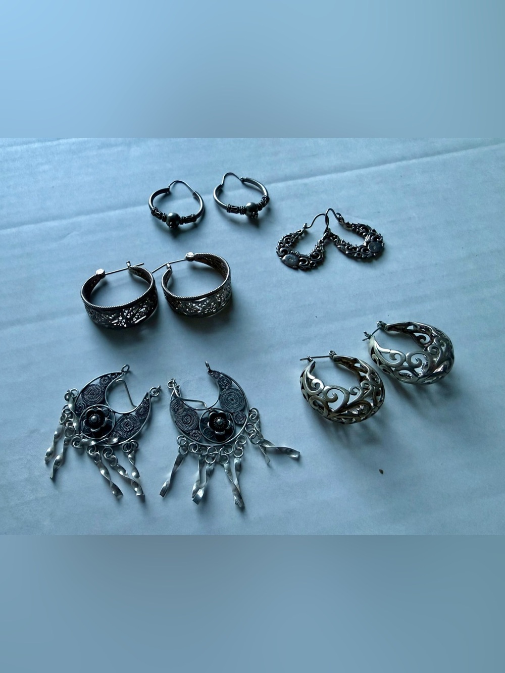 Sterling Silver Hoops Lot of 5